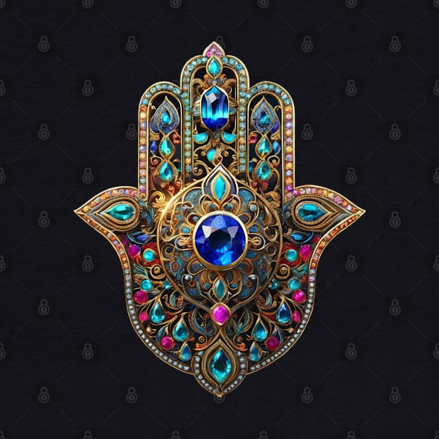 Bejewelled Hamsa Hand by PurplePeacock